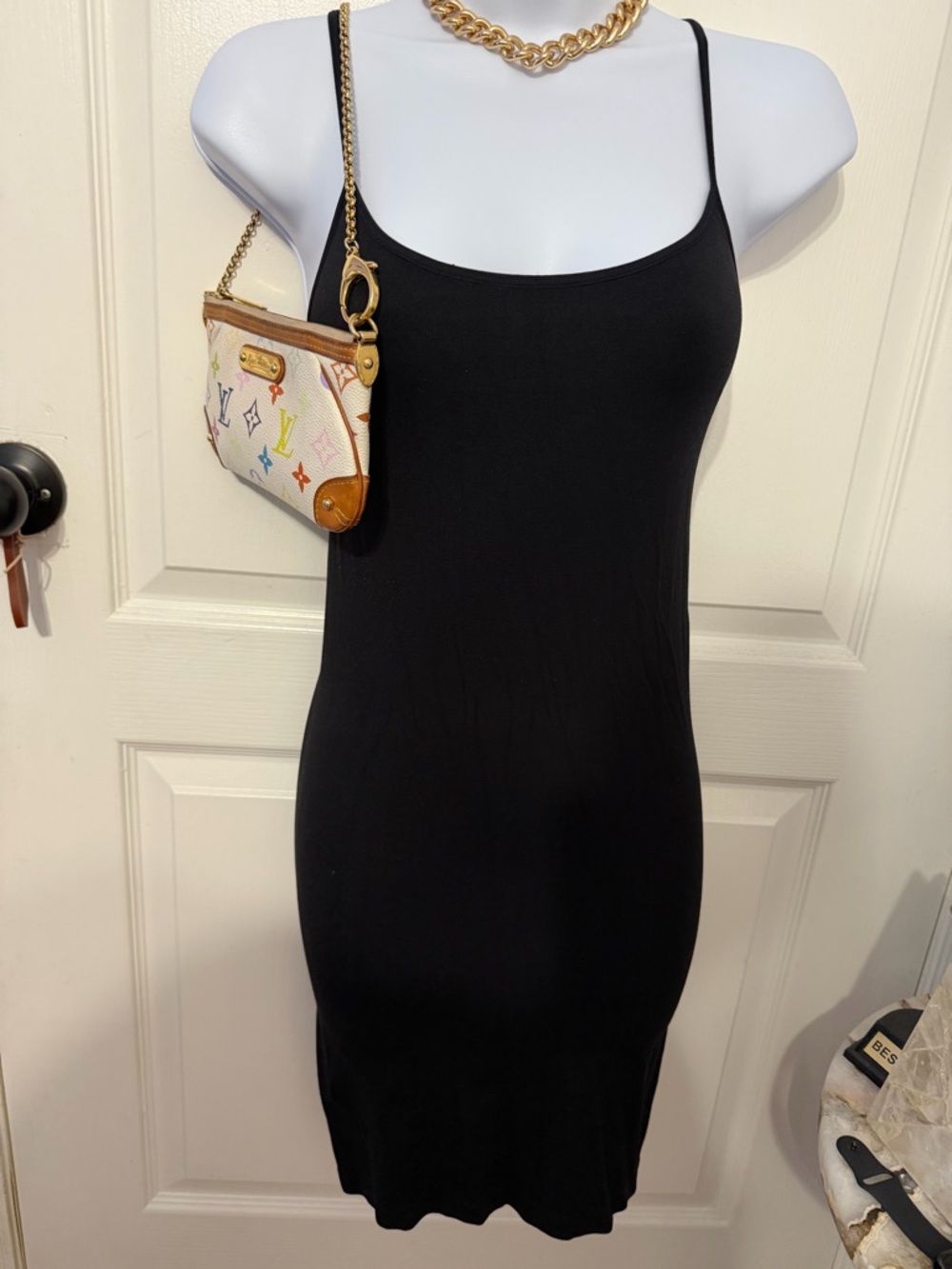 Black Strapless Bodycon Dress - Unbranded